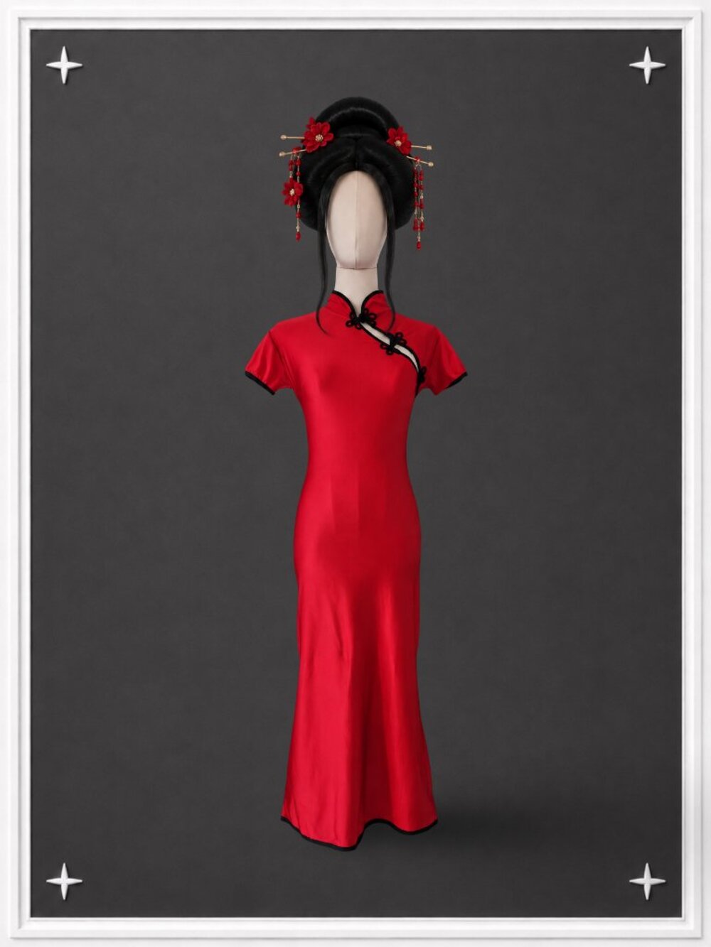VINTAGE! 90's Pin Up Girl Asian Inspired Dress | Women's S
